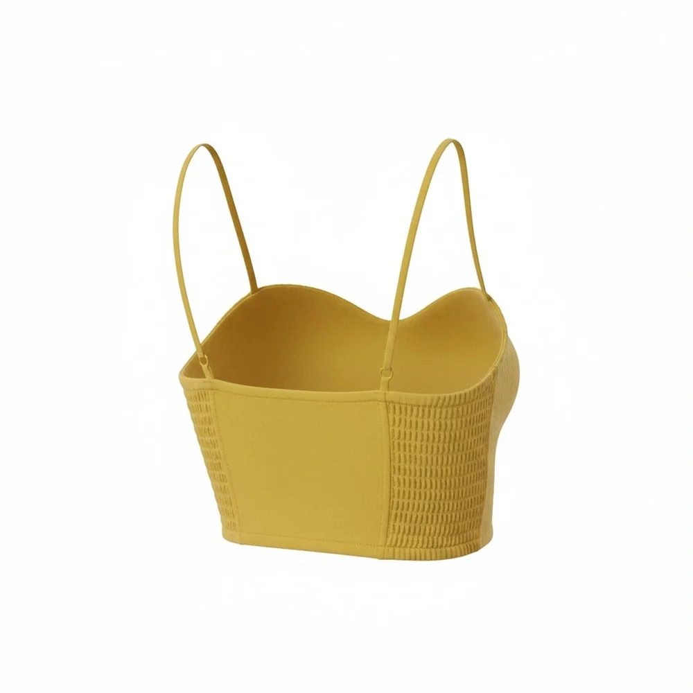 Zenana Smocked Triangle Bralette – Golden Wasabi NWT